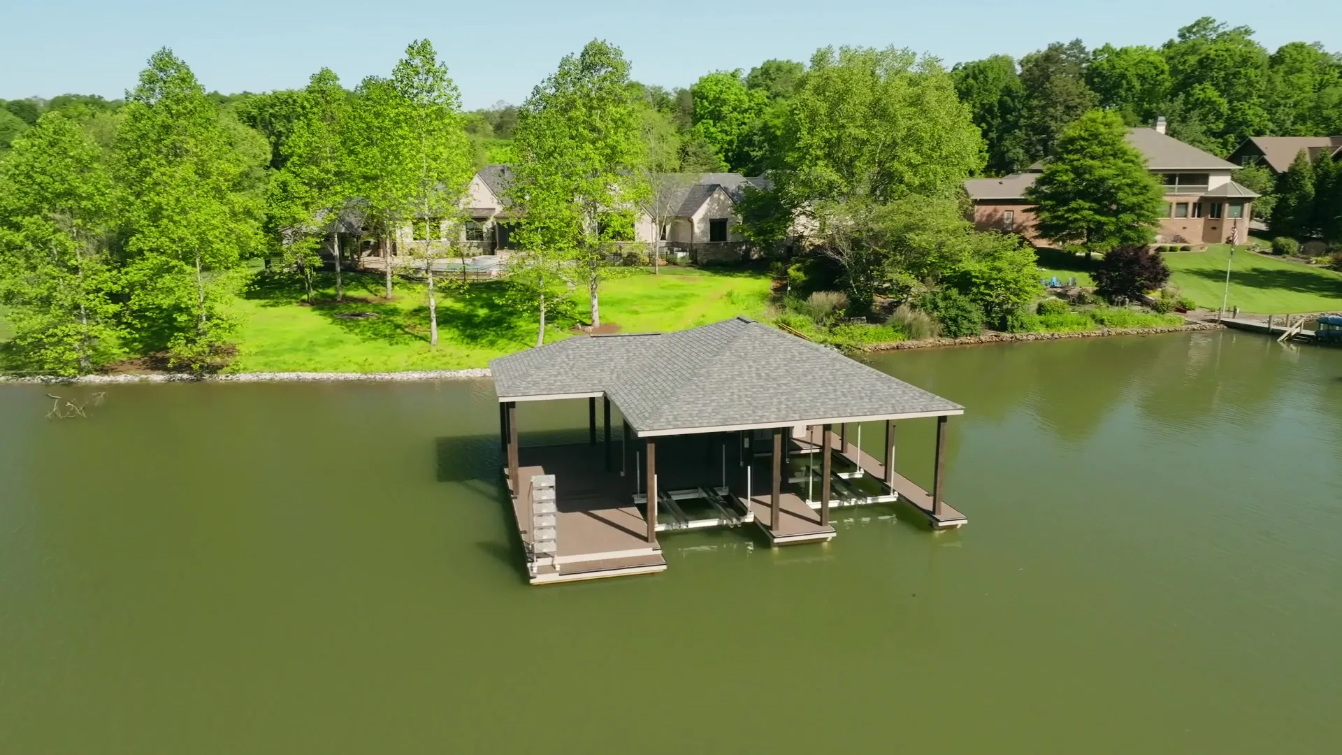 Boathouse and dock on the lake