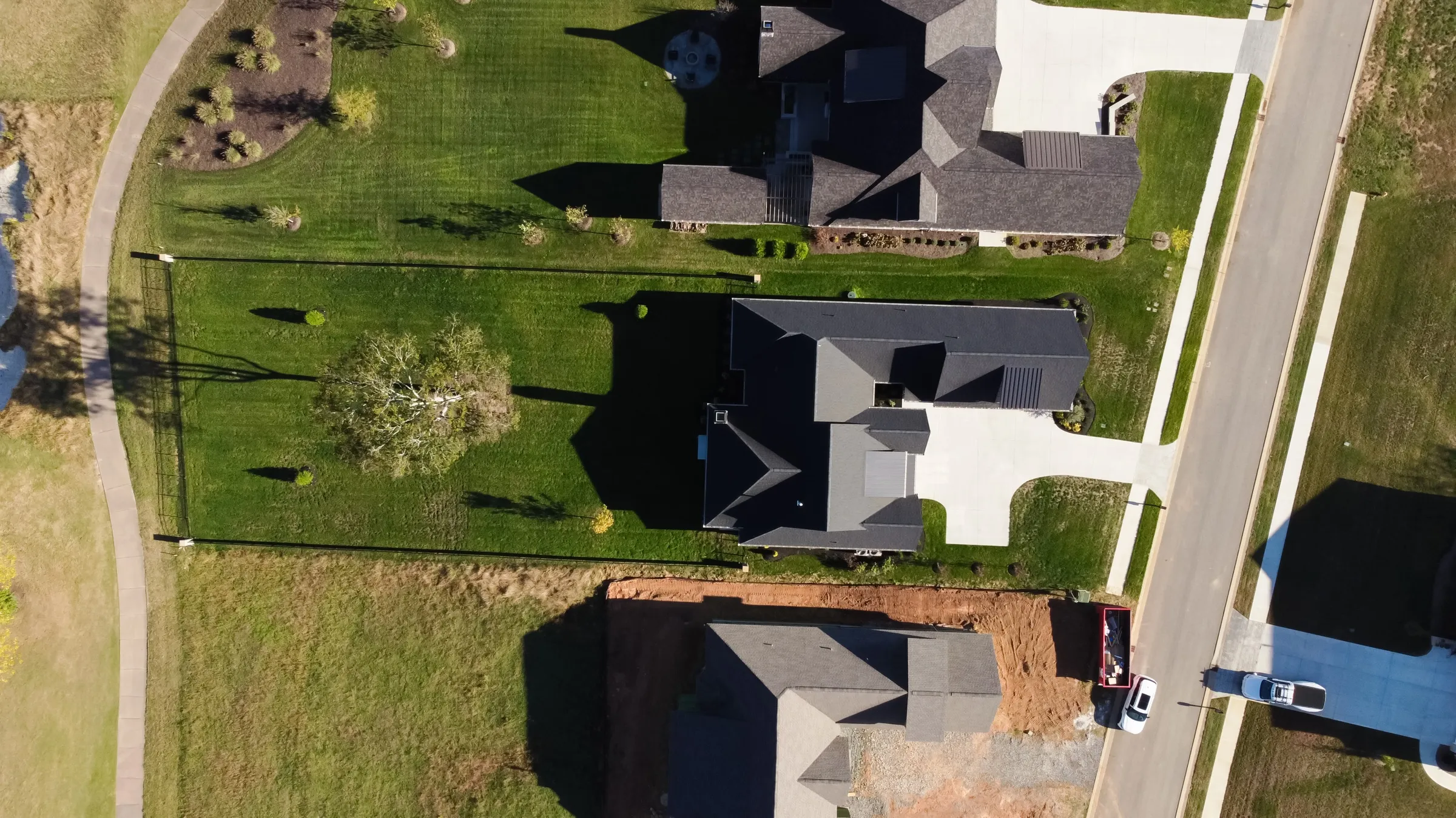 Aerial view of the Fairway Residence and its grounds