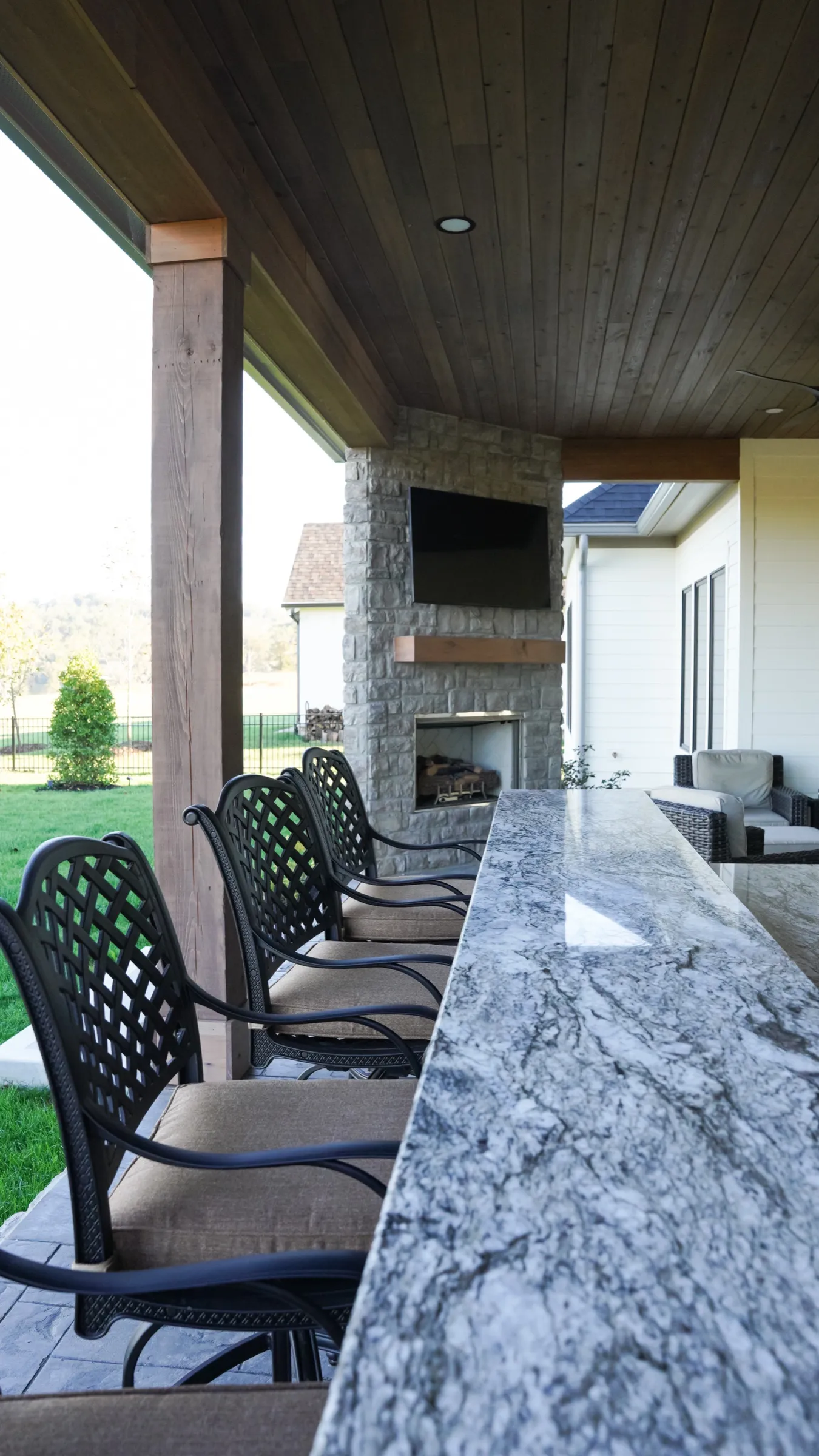 Covered outdoor living and dining