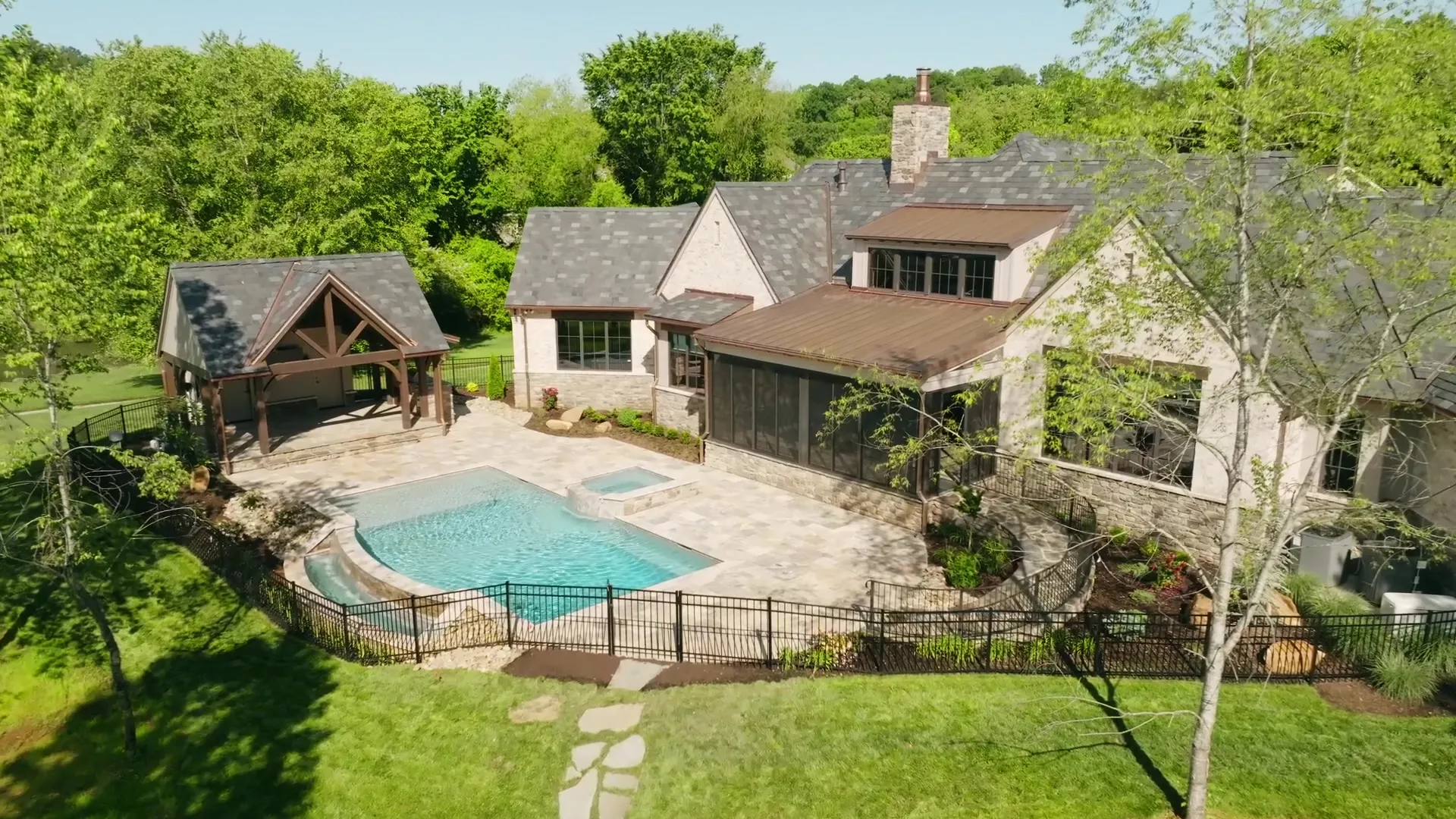 Pool and covered outdoor living area